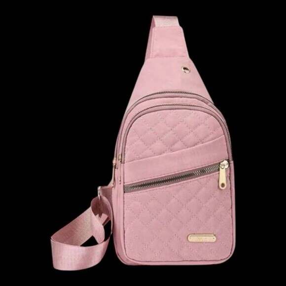 Unbranded Handbags - Quilted Pink Sling Crossbody Bag